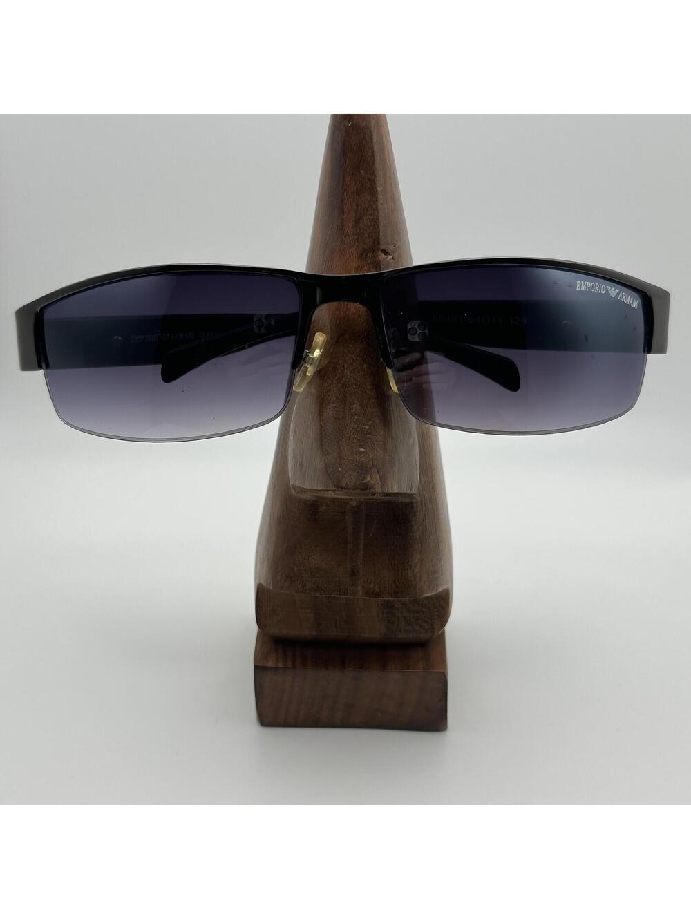Emporio Armani Black Semi-Rimless Sunglasses
